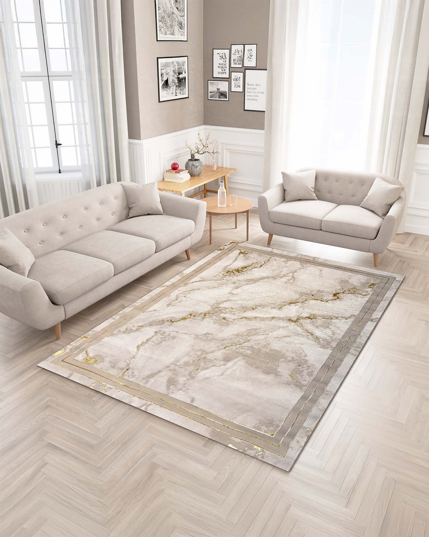 Alfombra Turca Delta 401A Dorado