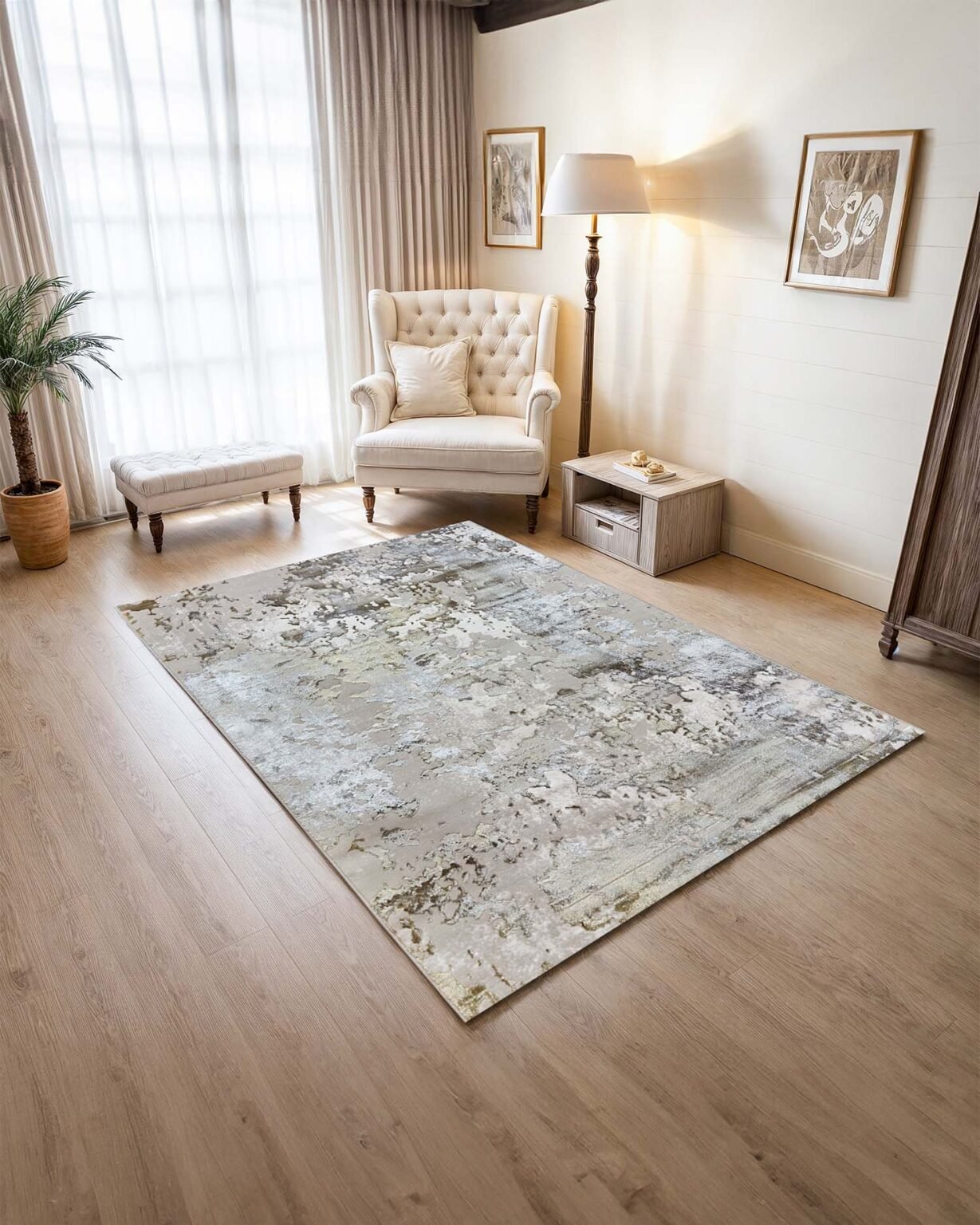 alfombra turca arte 5737A white