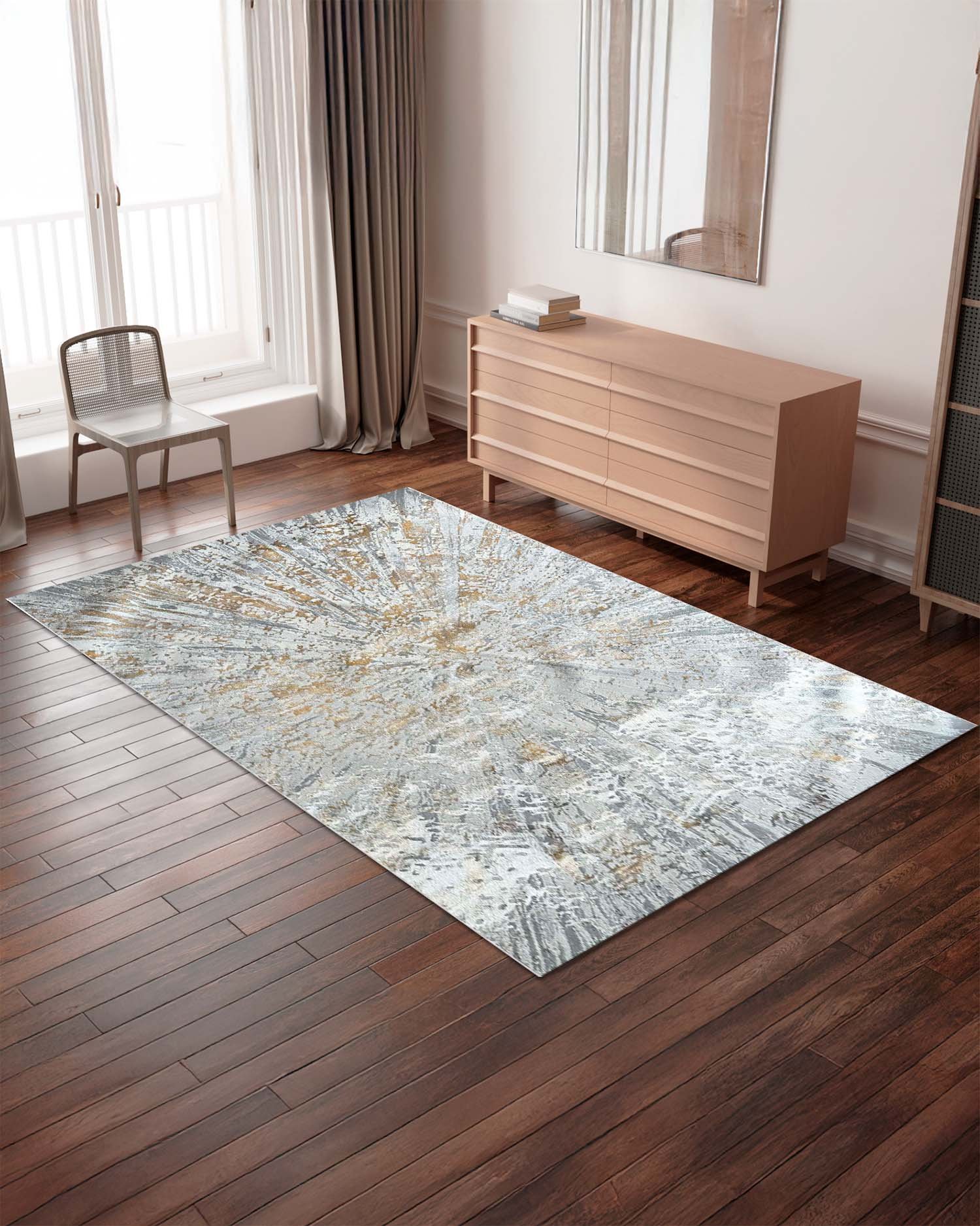 Alfombra Turca colección Arte 80373 grey gold